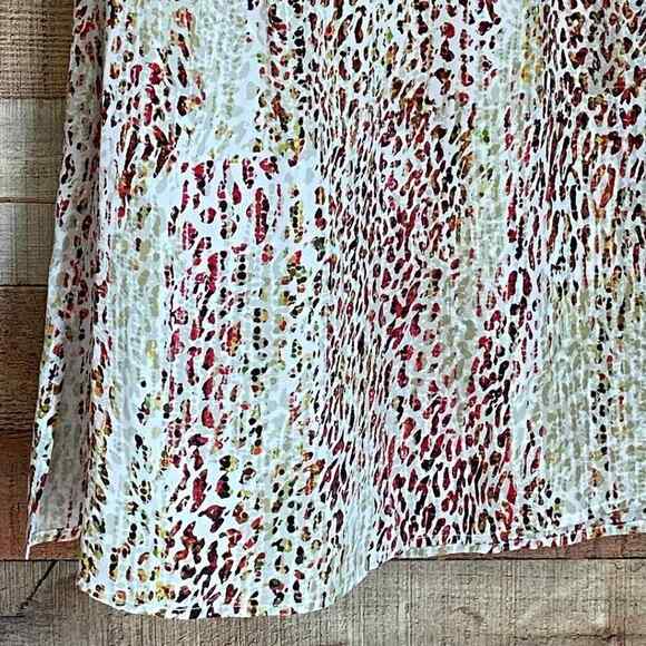 Etcetera Silk Shift Dress Short Multicolor Animal Print Sleeveless Women's 6 - Picture 3 of 5